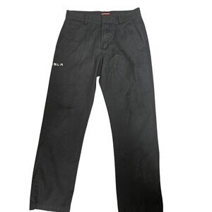 Tesla Pants Mens 34x32 Black Chino Workwear Embroidered Logo Straight‎ TSL8414BK